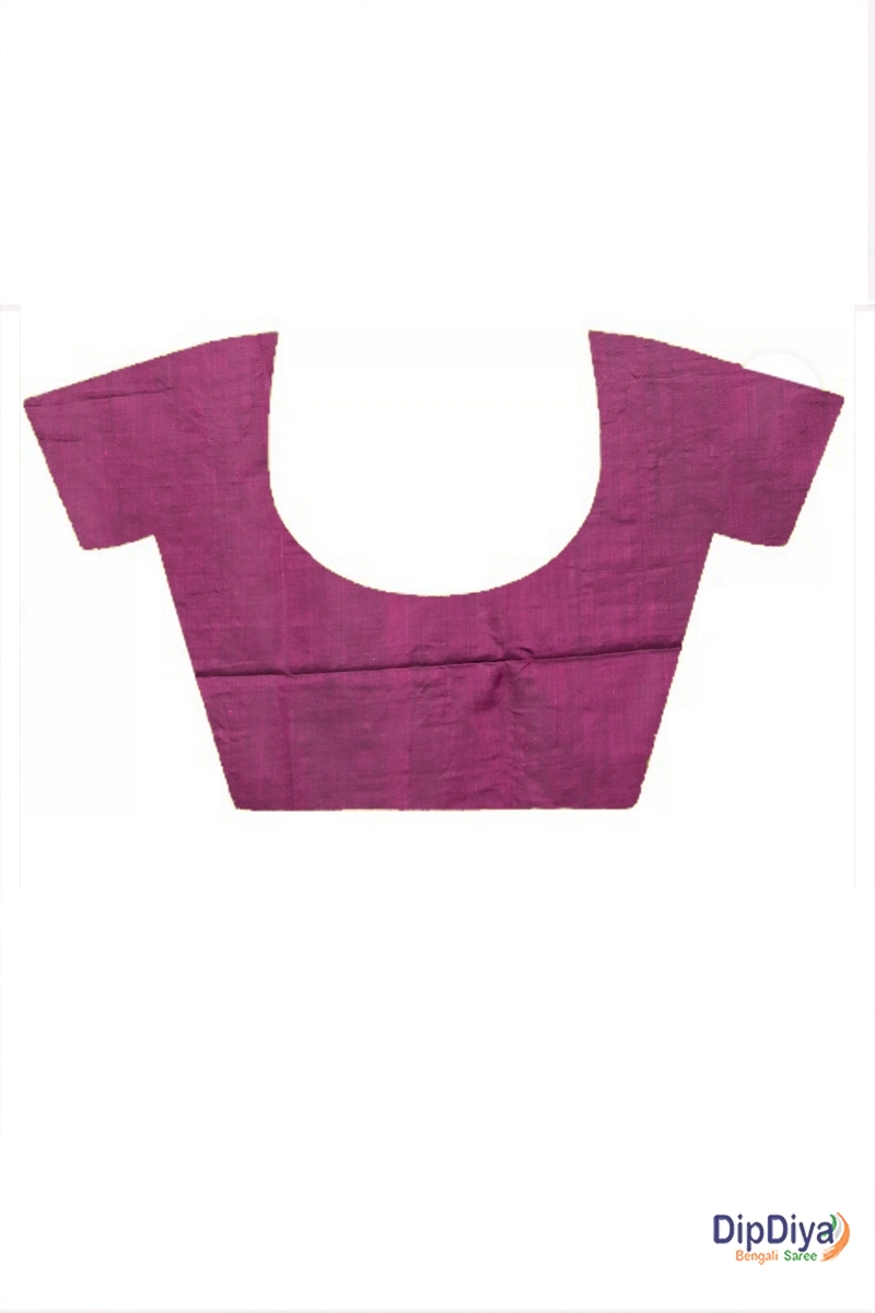 Violet Pure Cotton Paray Embroidery Handloom saree (299)